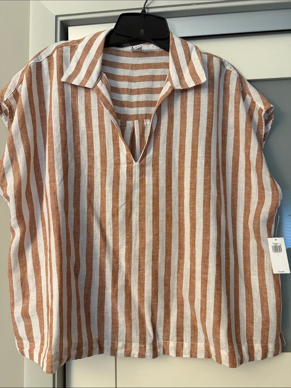 Old Navy Women's Casual Striped Linen Shirt